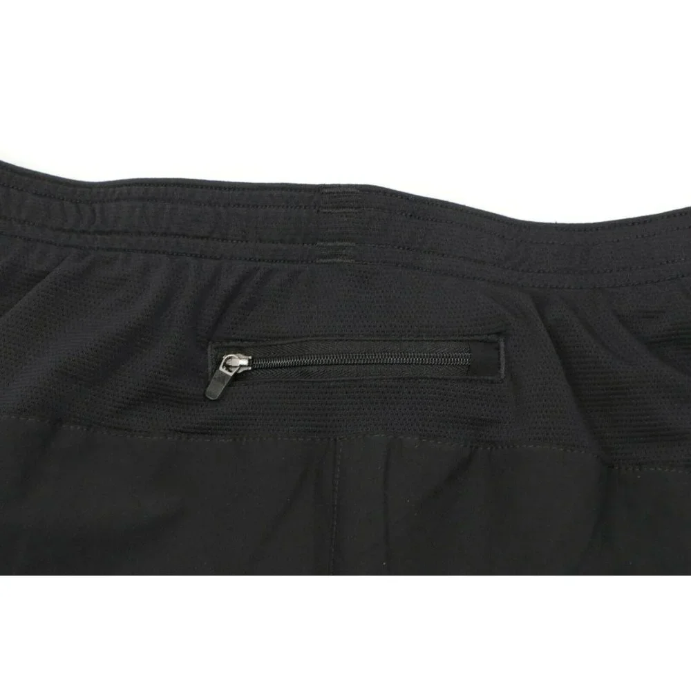 adidas Black Athletic Shorts with Neon Yellow Stripes